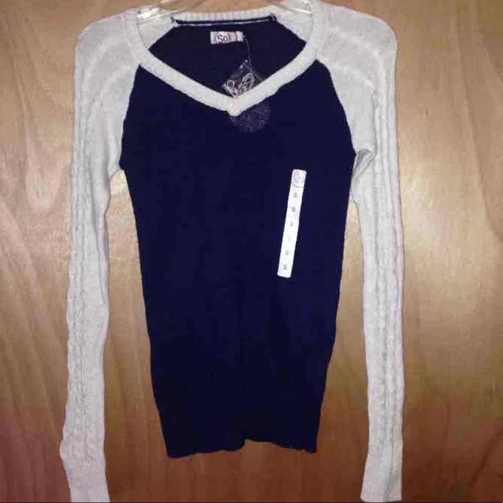 NWT SO Juniors Colorblock Sweater Size S